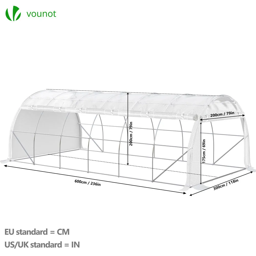 VOUNOT Serra tunnel 18 mq 3x6x2 m con porte laterali