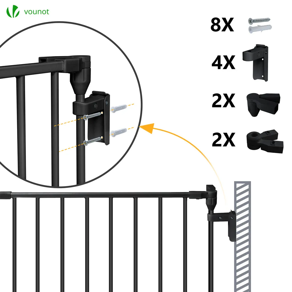 VOUNOT Barriera Camino 375 cm Nera 6 Pannelli Pieghevole