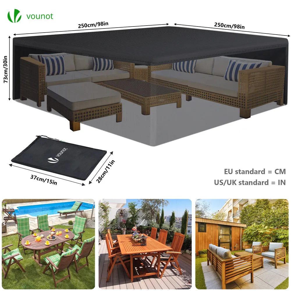 VOUNOT Telo Copertura Mobili Giardino 250x250 Nero Oxford