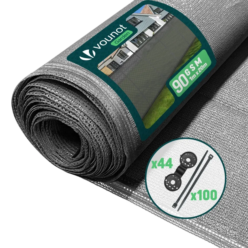 Vounot frangivista HDPE 1x20m grigio 90 g/m²