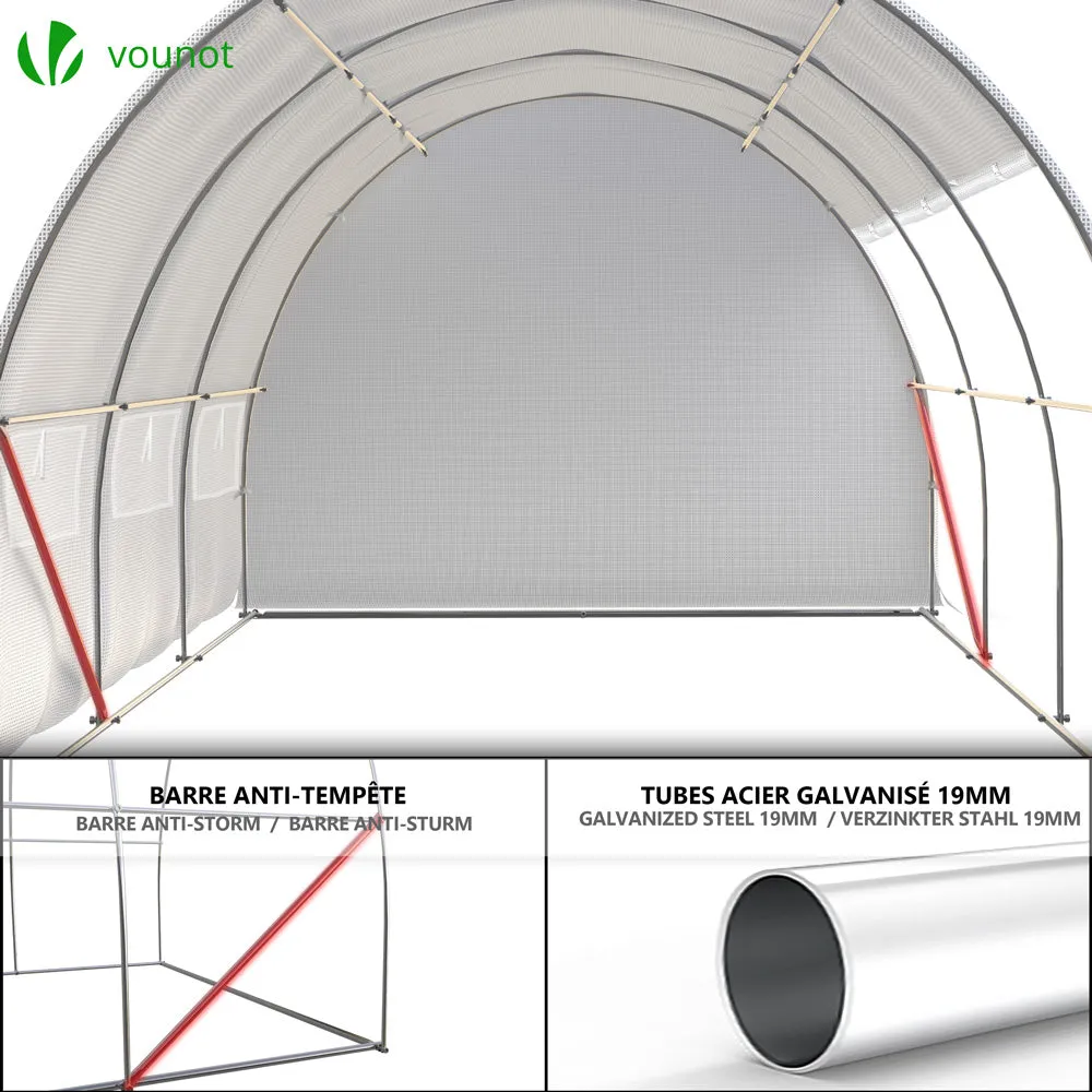 VOUNOT serra da giardino tunnel 6mq 3x2x2m verde