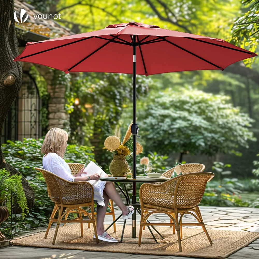 Vounot Ombrellone Inclinabile 2,7 m Rosso con Custodia Anti-UV