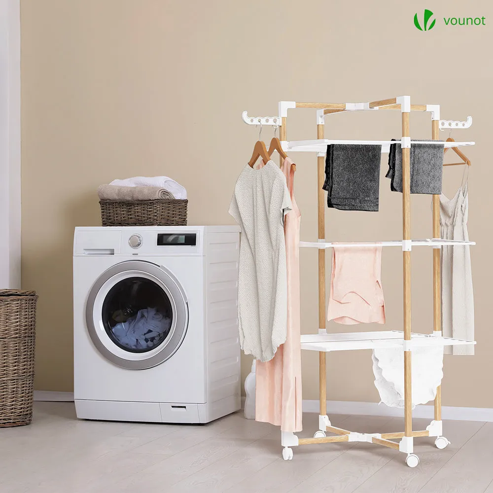 VOUNOT stendibiancheria torre 3 piani bianco 25 m