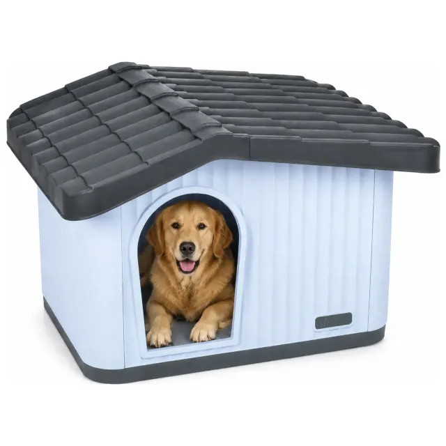 VOUNOT Cuccia cane gatto plastica bianca 75x63x51 cm esterno