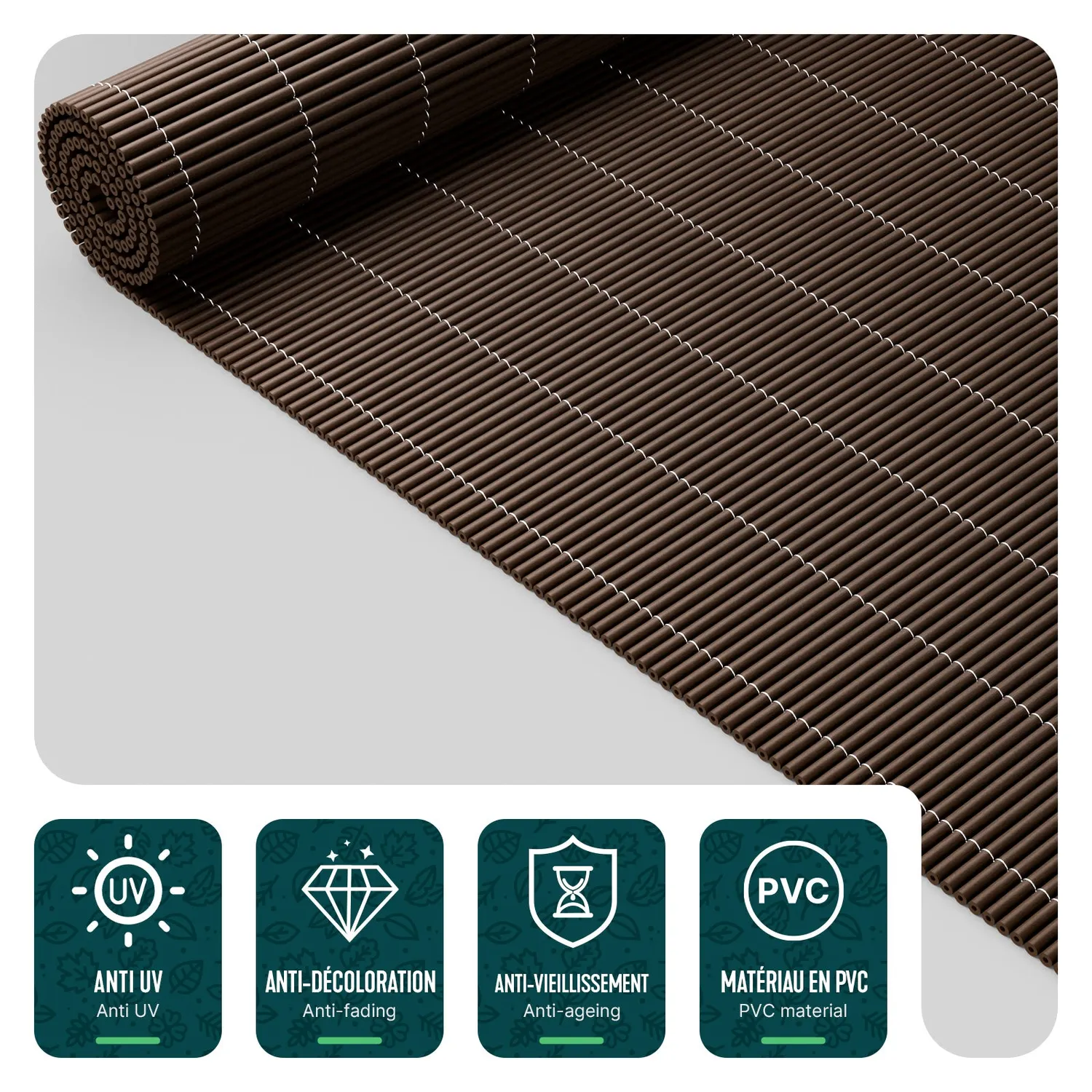 Vounot Caniccio PVC 100x500cm Effetto Vimini Marrone
