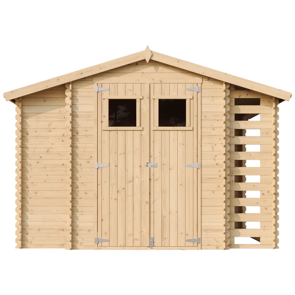 Timbela M389 capanno legno 312x200 cm 6 m² porte larghe
