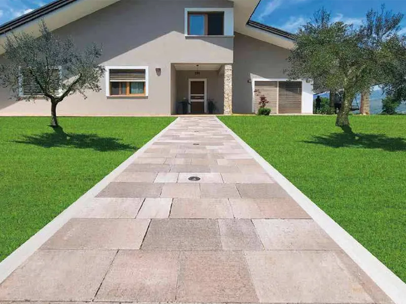 Progetto Esterno Basolato pavimento moderno grigio antiscivolo