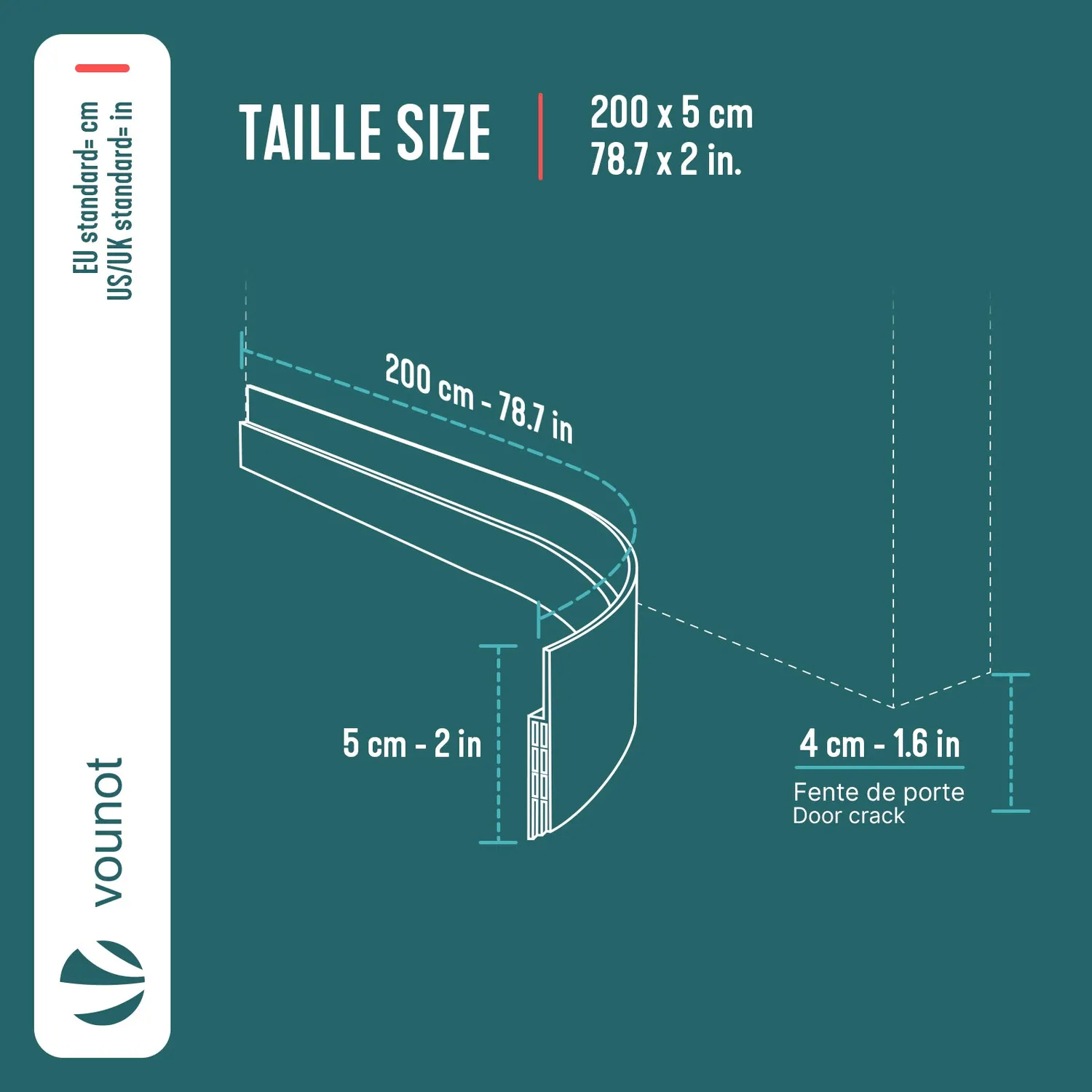 VOUNOT Paraspifferi porta 200 cm nero in TPE