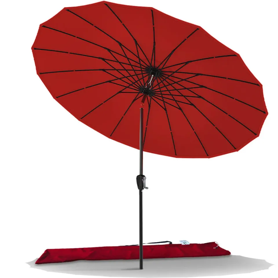 VOUNOT Shanghai ombrellone inclinabile rosso 270 cm con custodia
