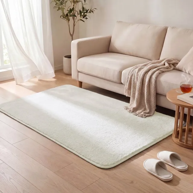 Vounot Tappeto Salotto 120x160cm Crema Pelo Raso Antiscivolo