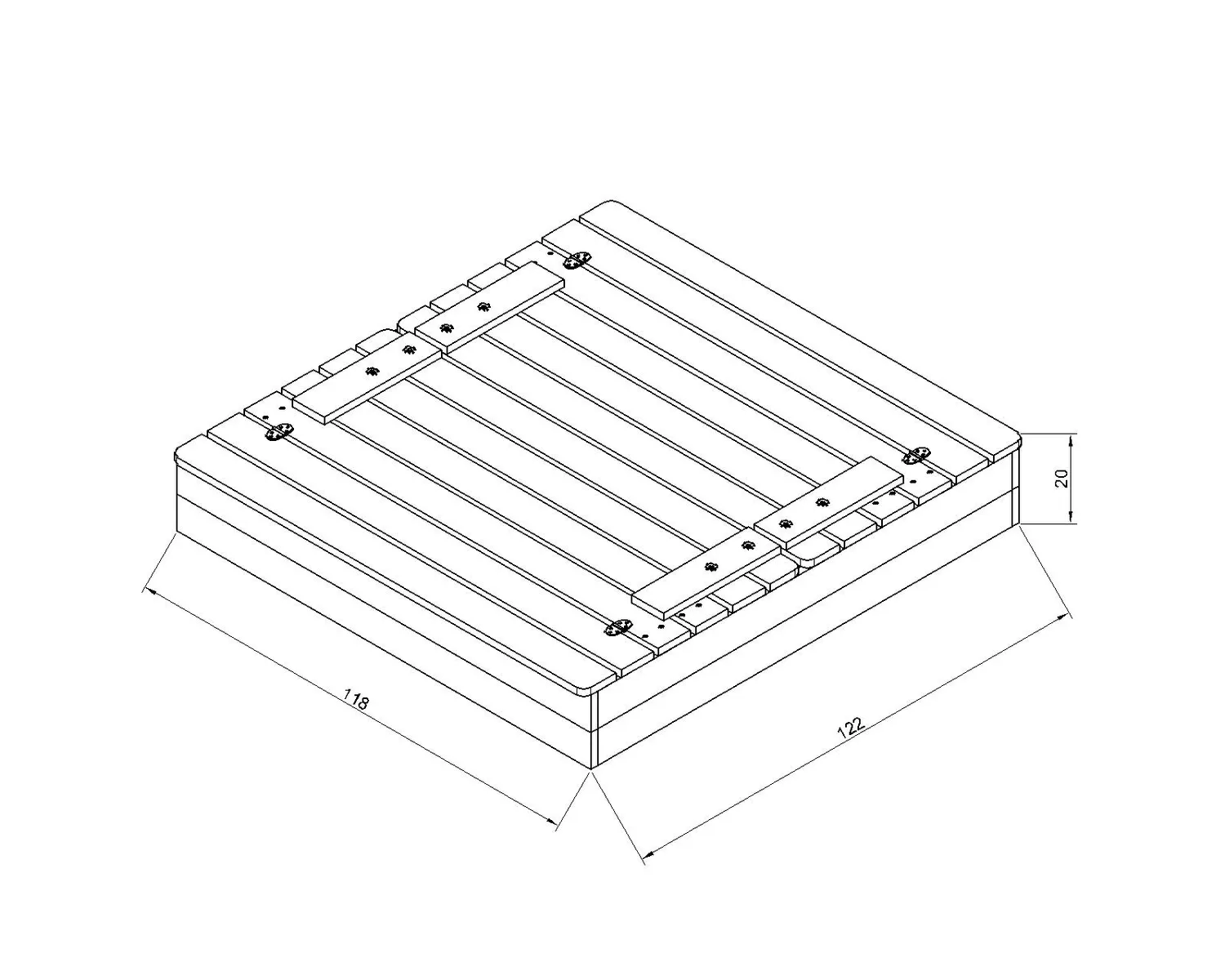 Timbela M051-1 sabbiera legno con coperchio panchina