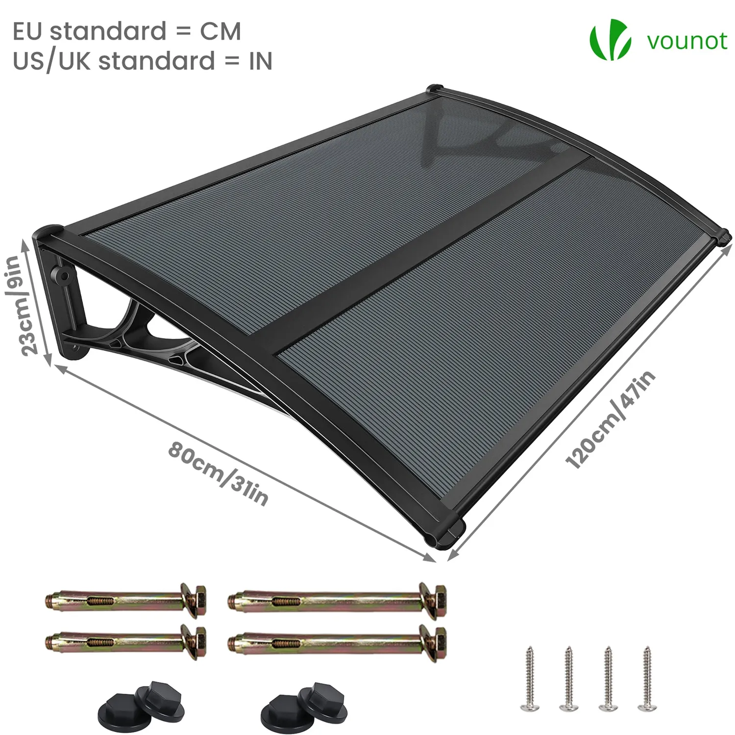 VOUNOT pensilina porta 120x80 policarbonato antracite