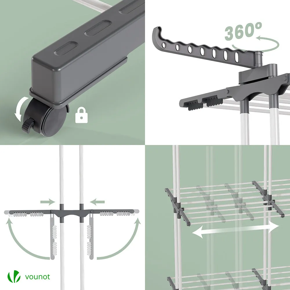 Vounot stendibiancheria estensibile 190cm bianco 40m