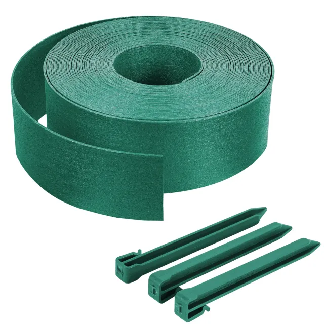 VOUNOT Bordura Giardino PE 20m Verde con Picchetti 8cm