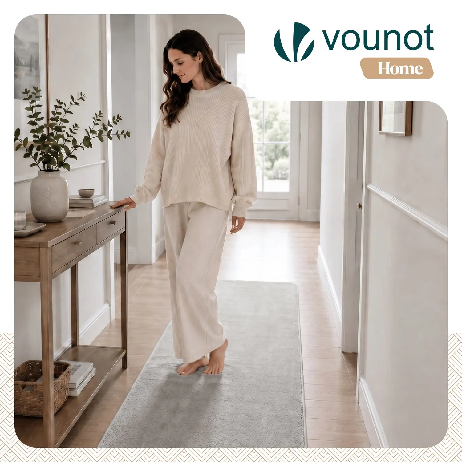 VOUNOT Tappeto Pelo Corto Antiscivolo 80x200 Grigio