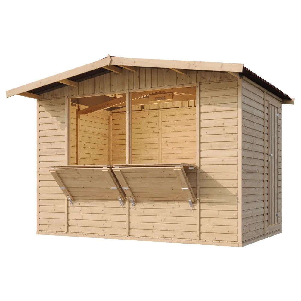 Timbela M150 Chiosco in Legno da Mercato 303x199 6m²