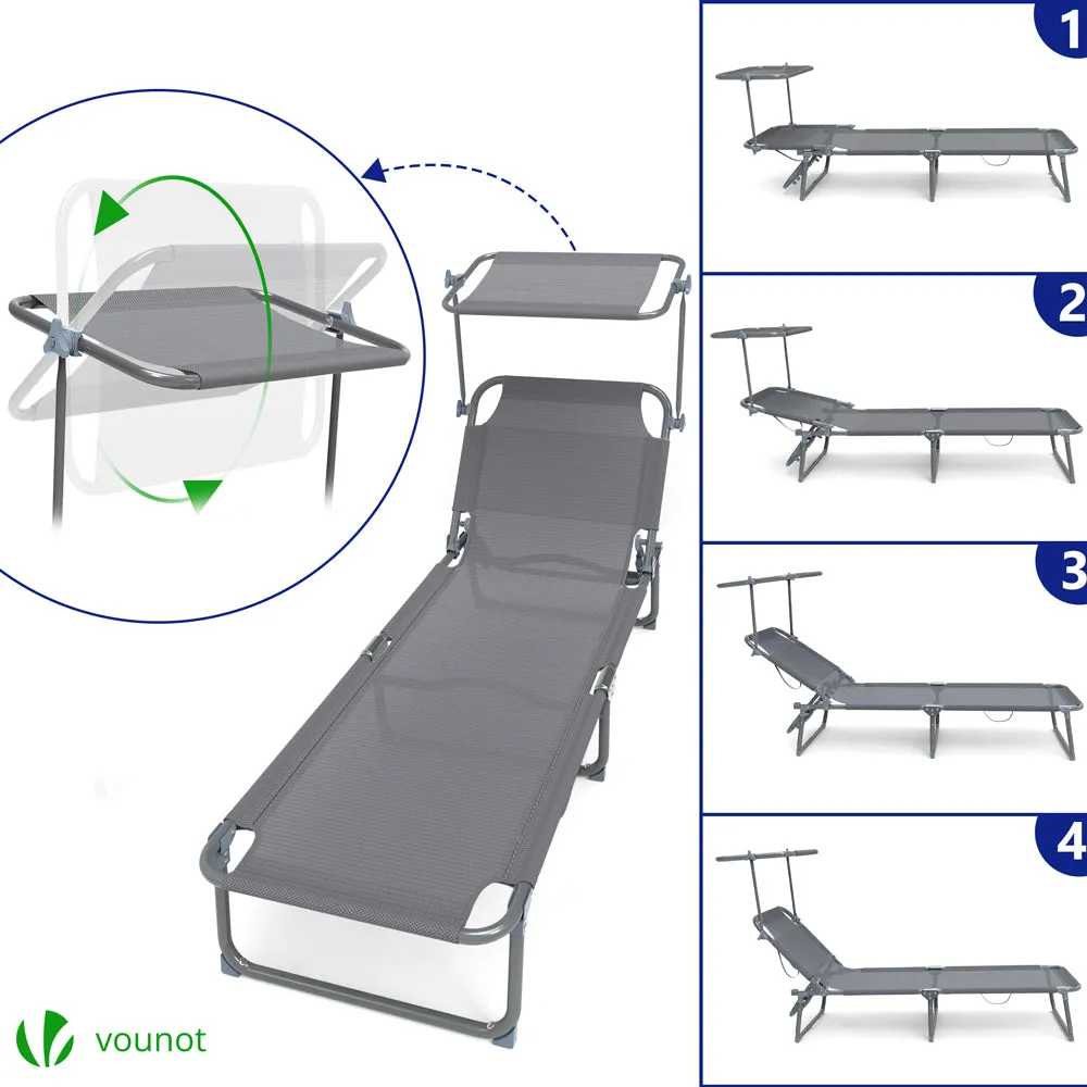 Vounot Transat sdraio prendisole grigio 2 pezzi con tettuccio