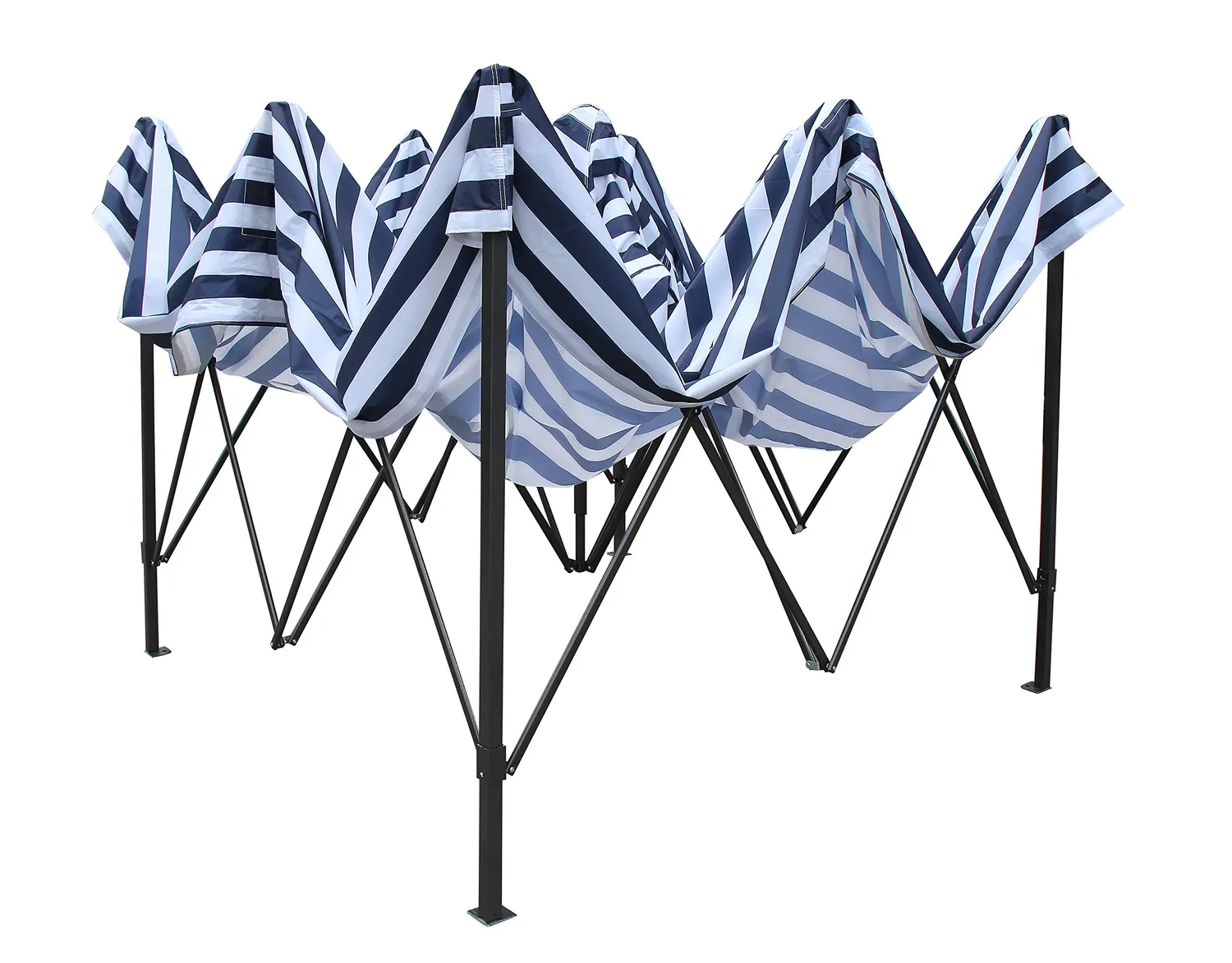 All Seasons Gazebos Robusto 2x2 m gazebo pieghevole strisce blu impermeabile