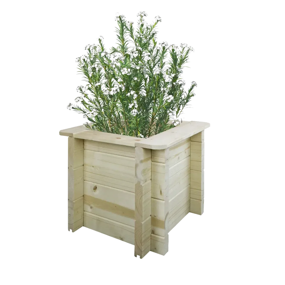 Timbela M610 fioriera in legno 38x38 cm H35 naturale