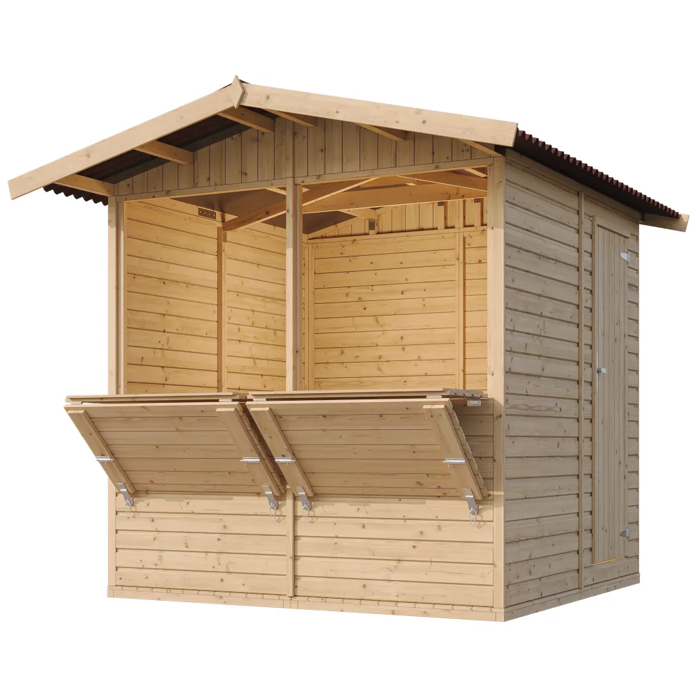 Timbela M149 chiosco in legno 4 m2 due sportelli mercato