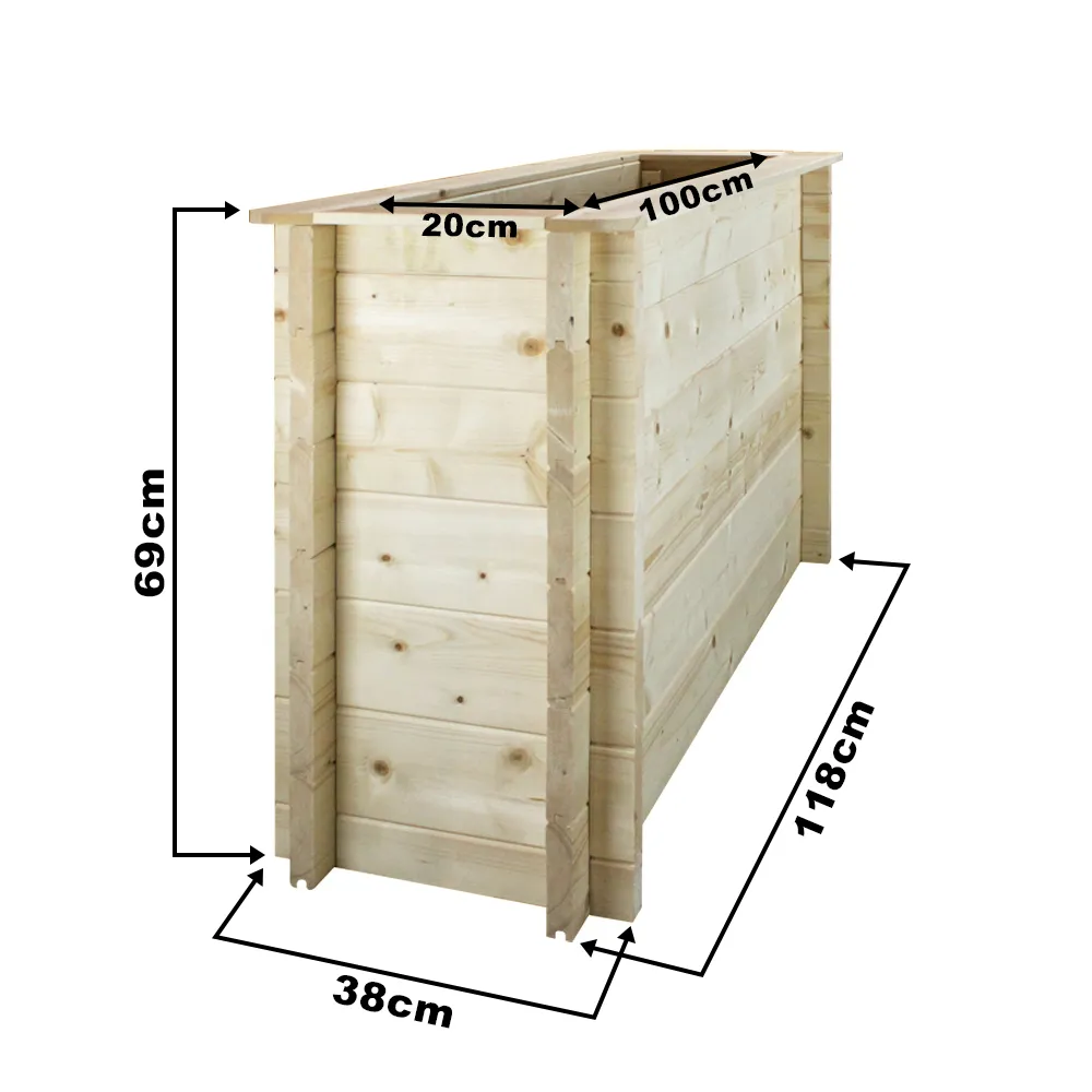 Timbela M615 fioriera legno 118 cm da esterno