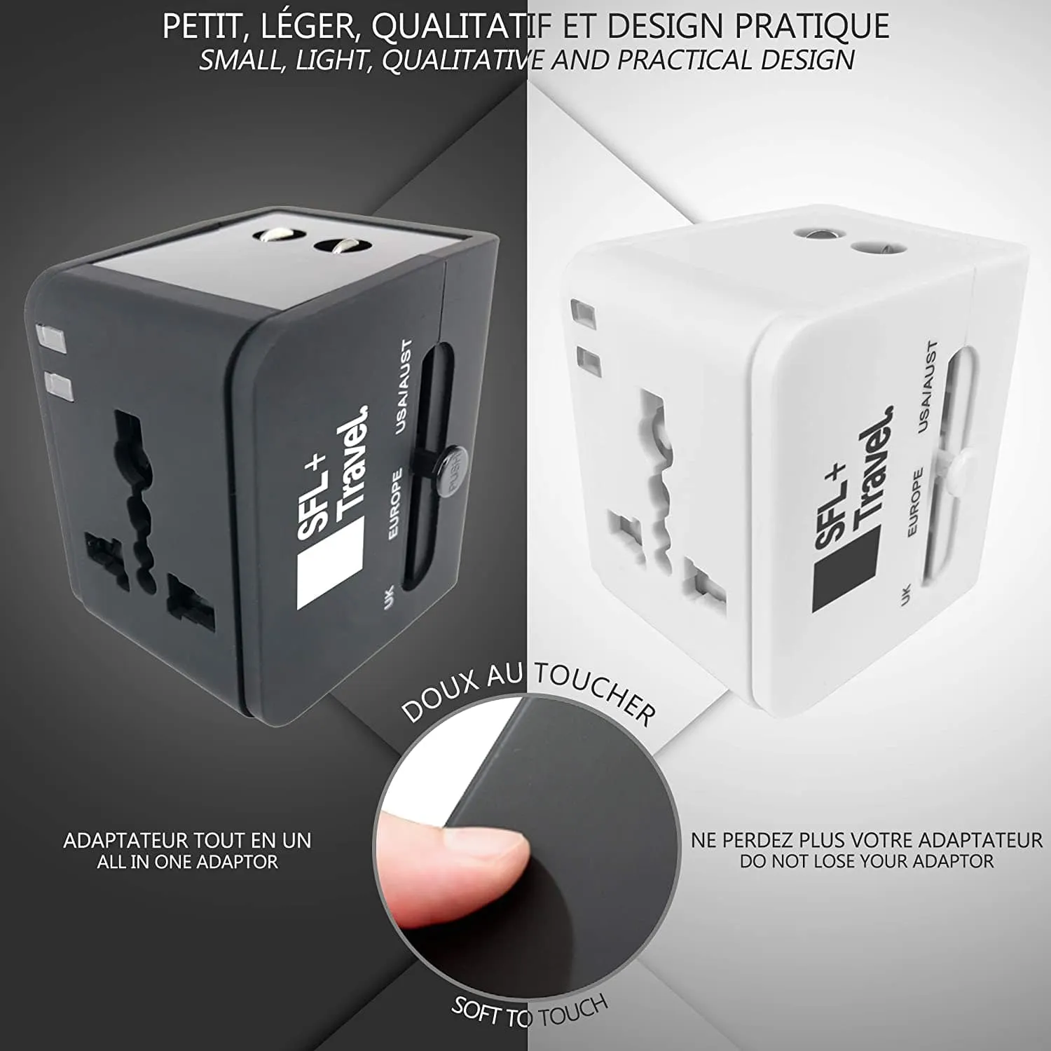 Vounot Adattatore Viaggio Universale 150 Paesi 2pz con USB