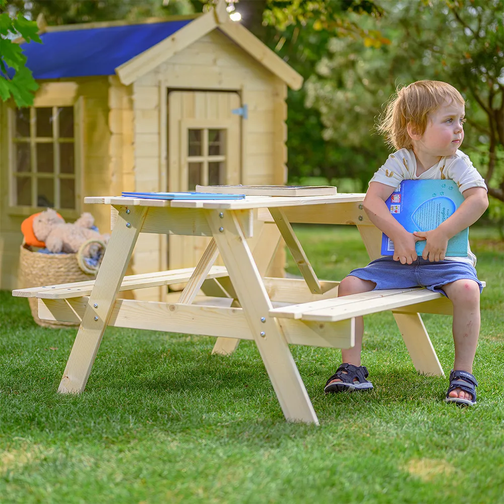 Timbela M018-1 tavolo legno bambini tavolino esterno 3-12 anni