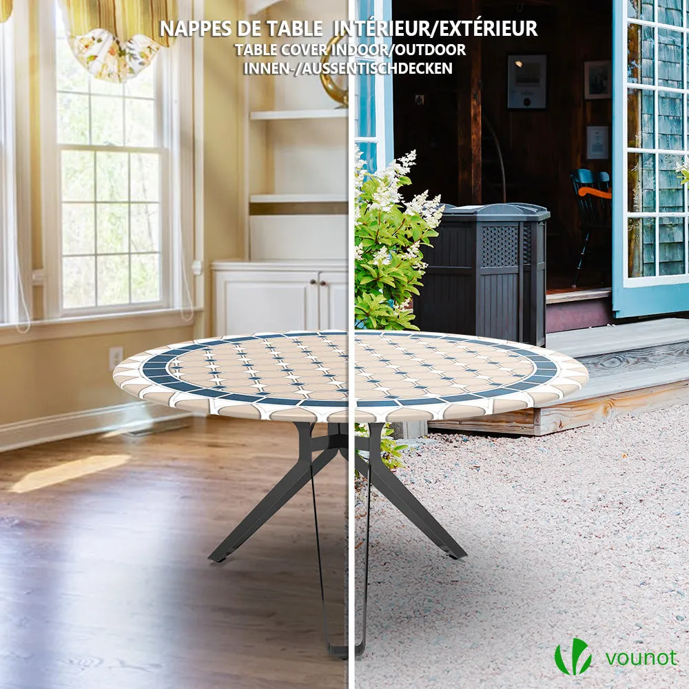 Vounot tovaglia rotonda PVC elastica ceramica 90-120 cm