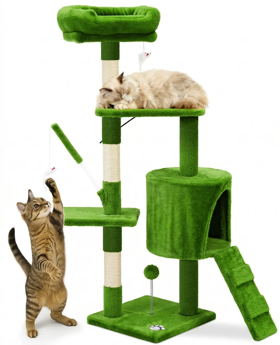 Vounot tiragraffi albero gatto 112 cm verde 6 livelli