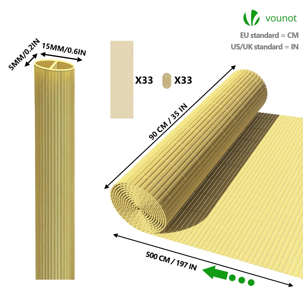 VOUNOT cannicciato PVC beige 90x500 cm con fascette
