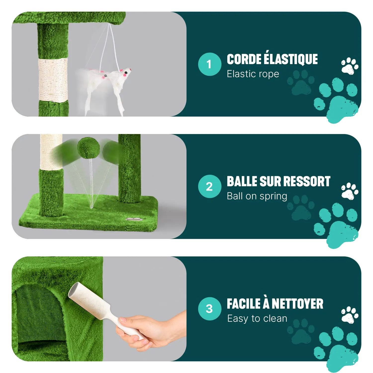 Vounot tiragraffi albero gatto 112 cm verde 6 livelli
