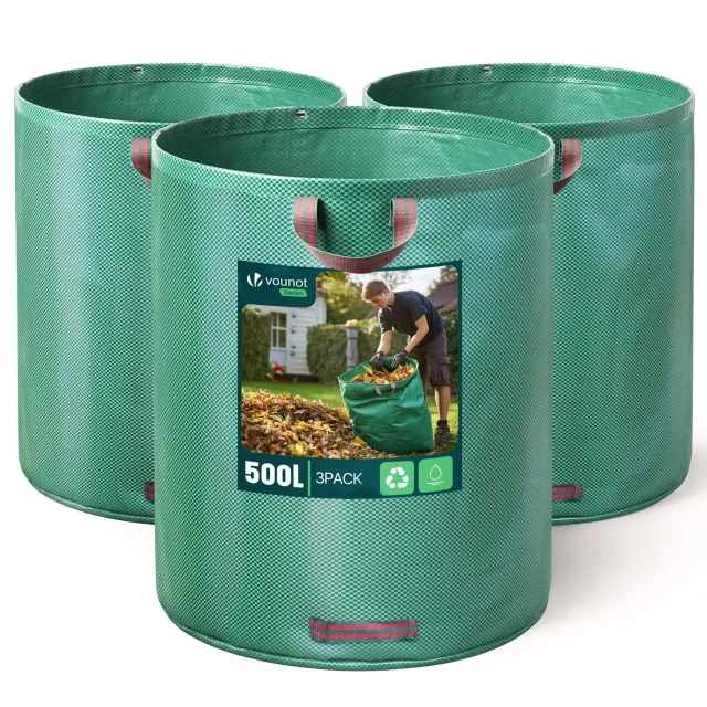 Vounot sacco giardino 500L 3 pezzi extra large resistente