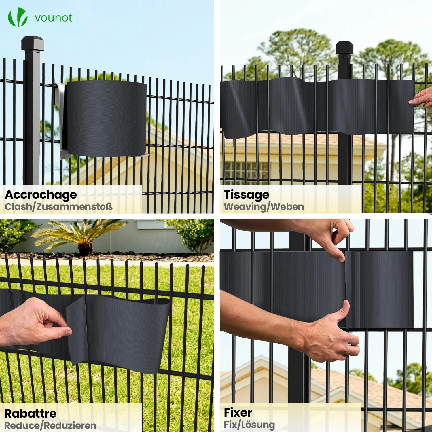 Vounot strisce frangivista PVC 19cm x 70m nere 450 g