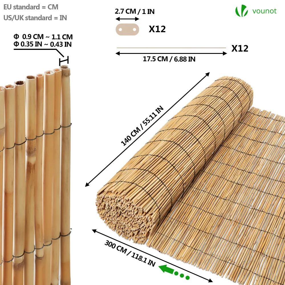 Vounot cannicciato frangivista canna 140x300 cm naturale