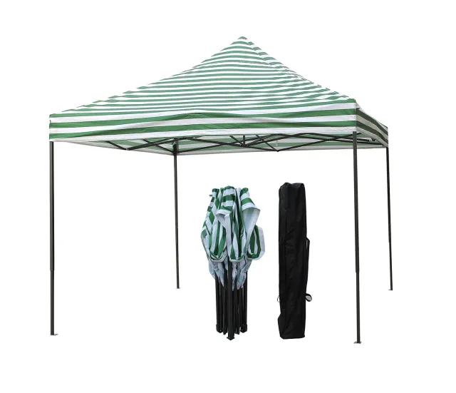 All Seasons Gazebos Robusto gazebo pieghevole 3x3 m strisce verdi impermeab
