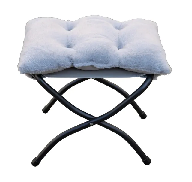 Quick Star poggiapiedi pieghevole peluche grigio 44x41x37