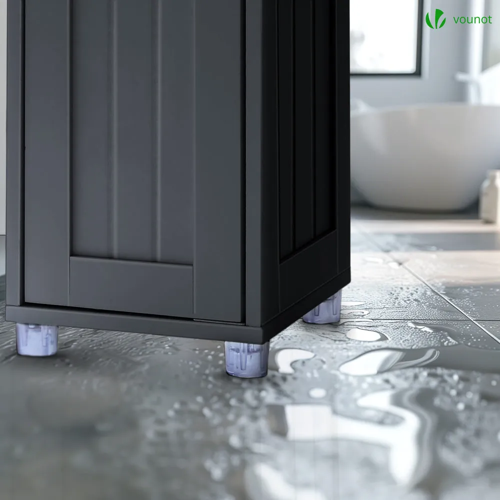 Vounot colonna bagno alta 180x20x20 cm nera 5 ripiani