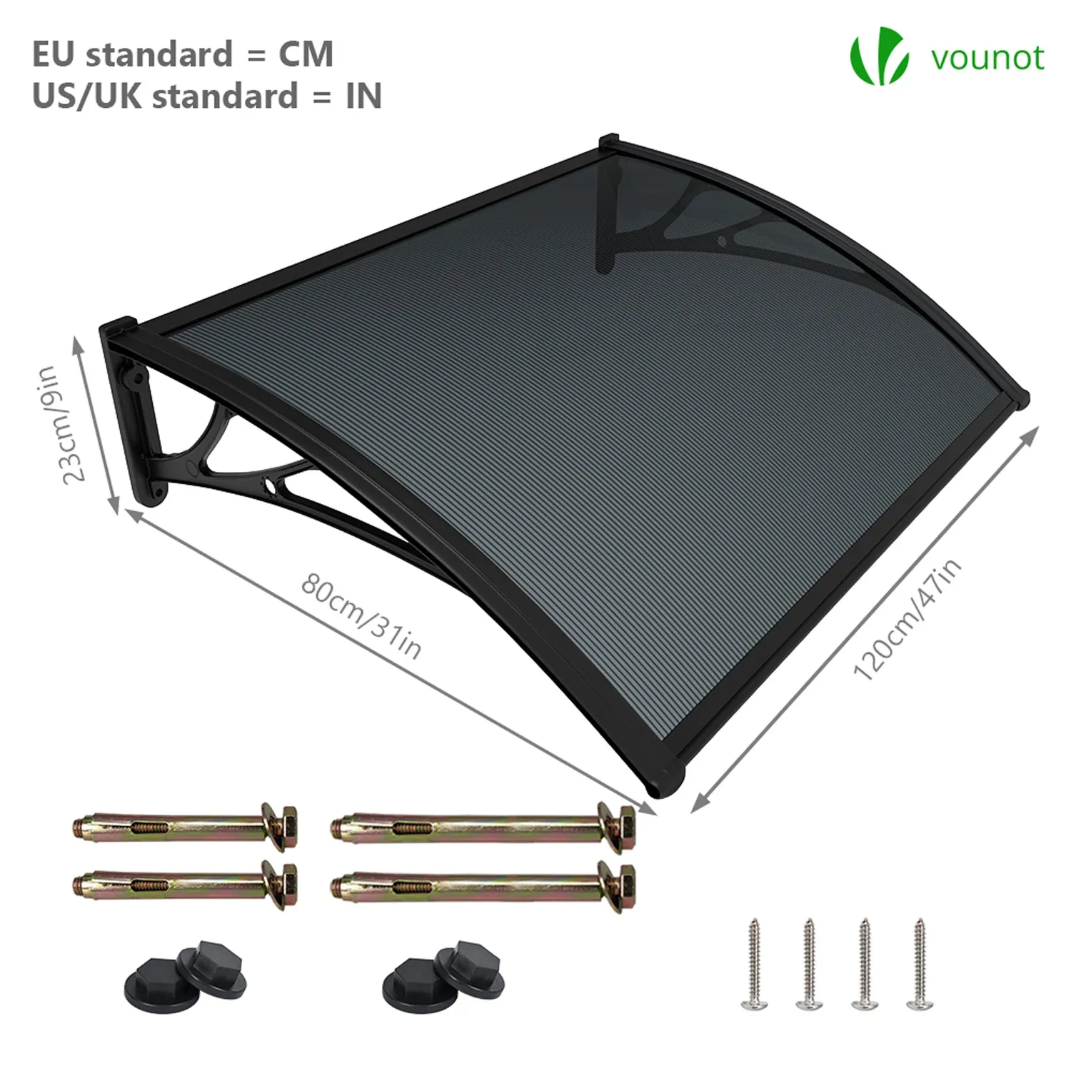 Vounot pensilina porta 120x80cm policarbonato antracite