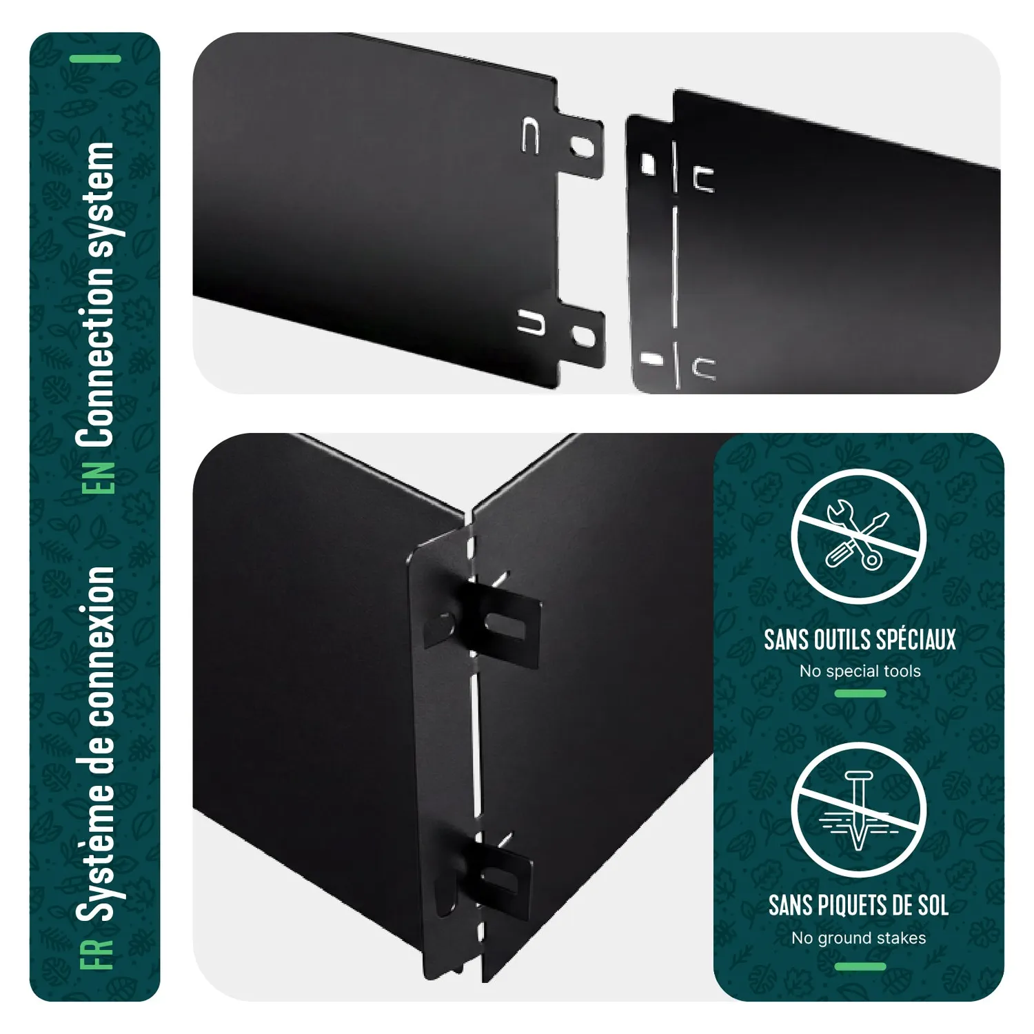 Vounot Bordura Giardino Metallo 10m Nero 100x18 cm