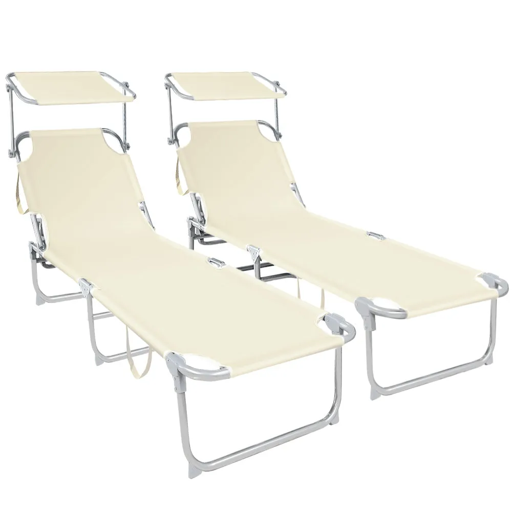 VOUNOT sdraio prendisole beige parasole 190x58 cm 1 pz