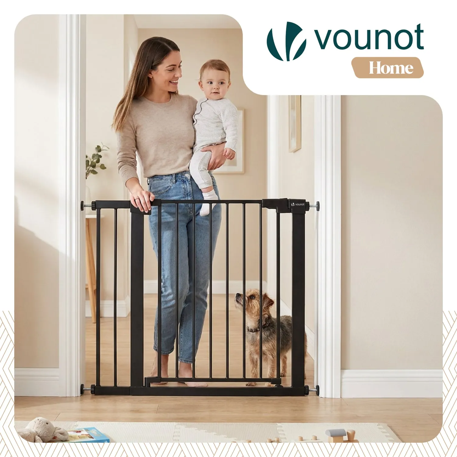 VOUNOT Cancelletto Sicurezza Nero 89-96cm Senza Forare