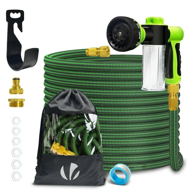 VOUNOT Tubo Irrigazione Estensibile Verde 15m 8 getti
