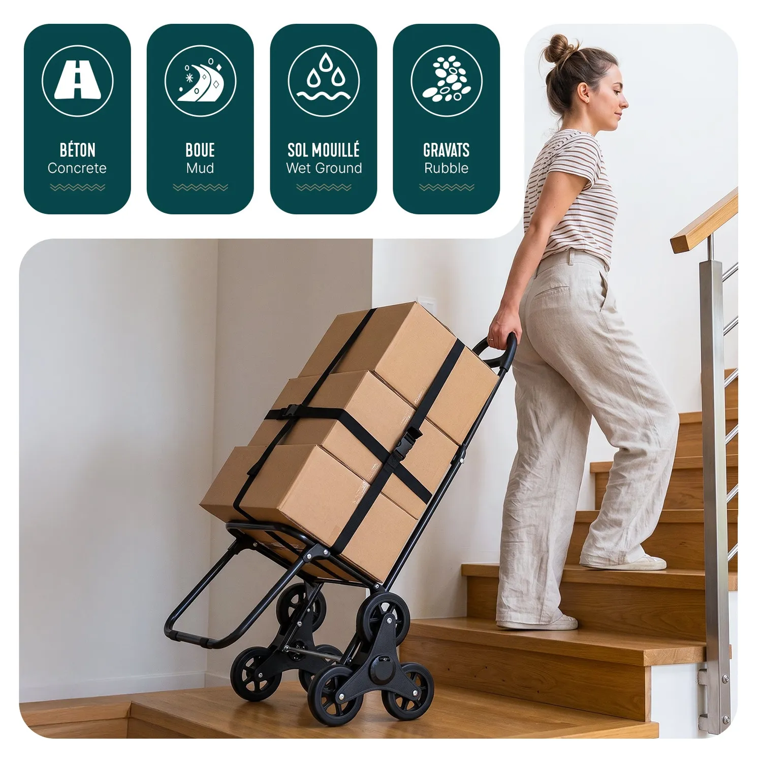 Vounot 40L carrello spesa borsa termica 6 ruote 30 kg