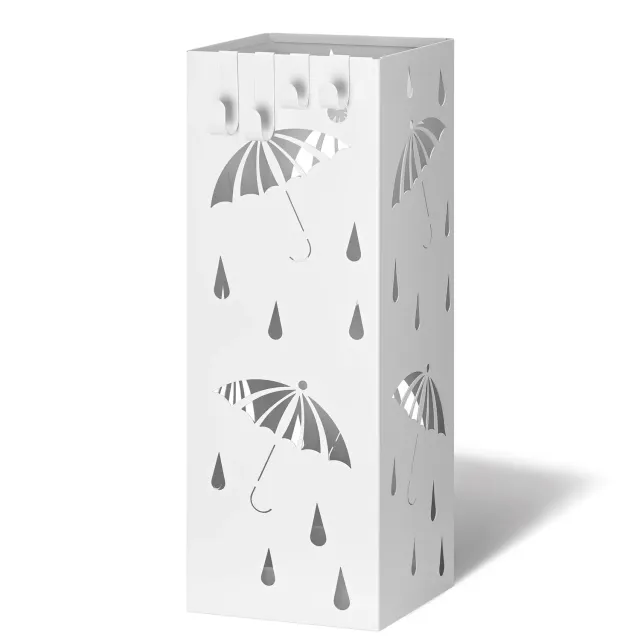 VOUNOT Portaombrelli Metallo Bianco 15,5cm con Ganci