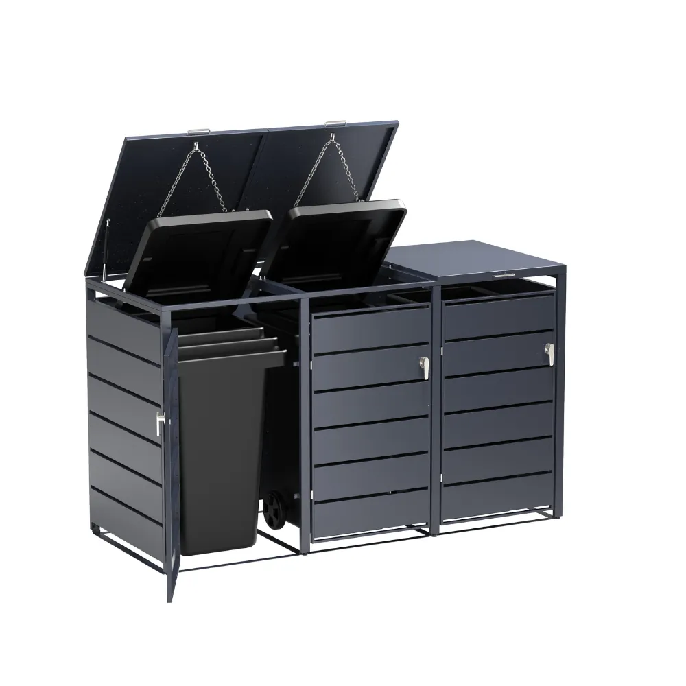 Timbela M802-3K copribidoni acciaio 3x240L antracite