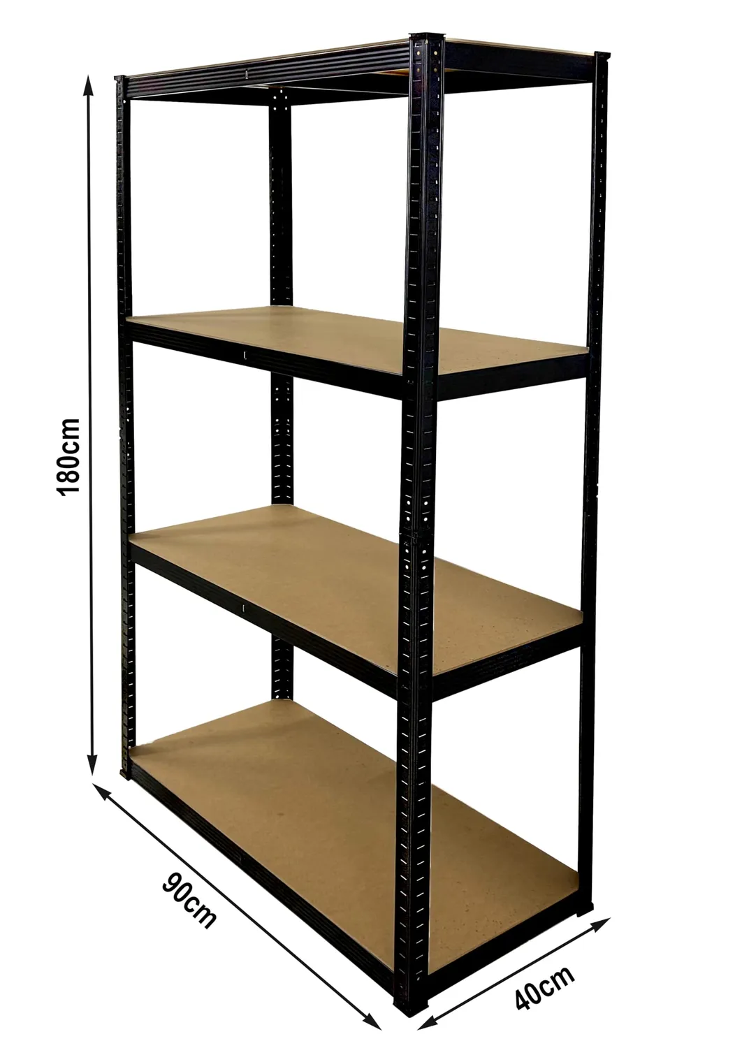 QUICK STAR Scaffale 90x40x180 cm 4 ripiani metallo nero 175 kg