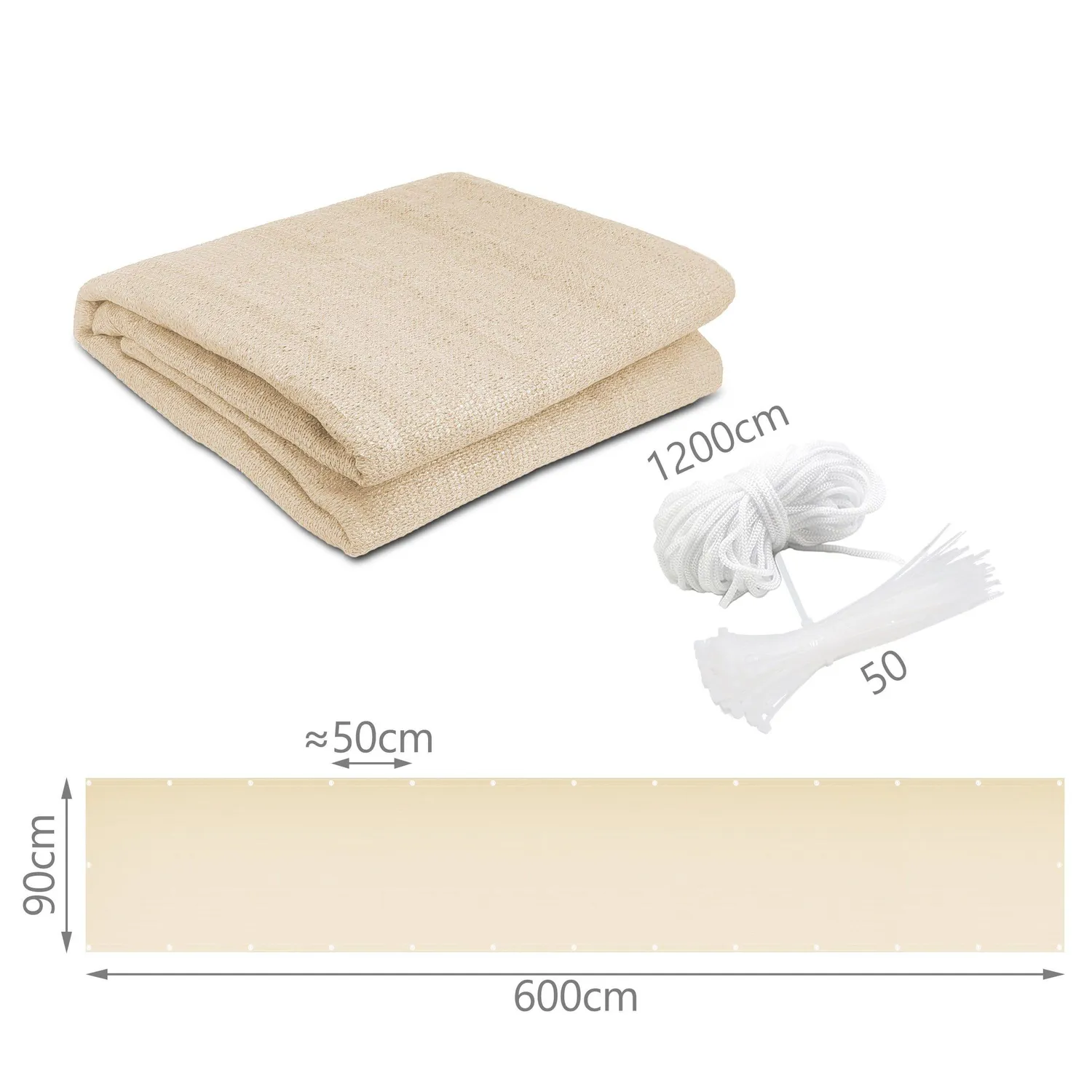 VOUNOT Frangivista Balcone 600x90 cm Beige HDPE 230