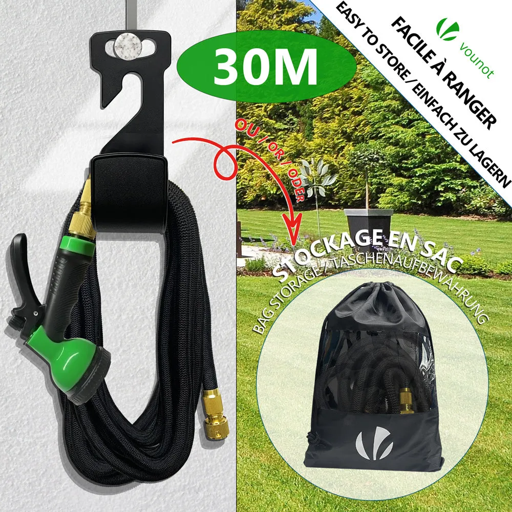 VOUNOT Tubo Giardino Estensibile 30m Nero 10 Getti