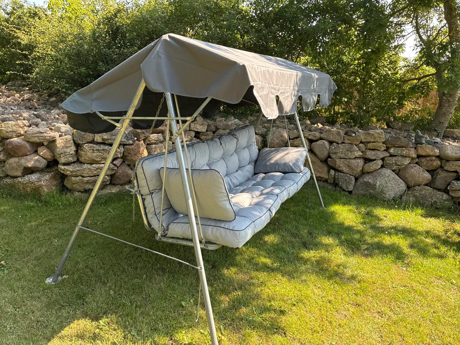 QUICK STAR 210x145 cm telo dondolo 3 posti grigio UV50