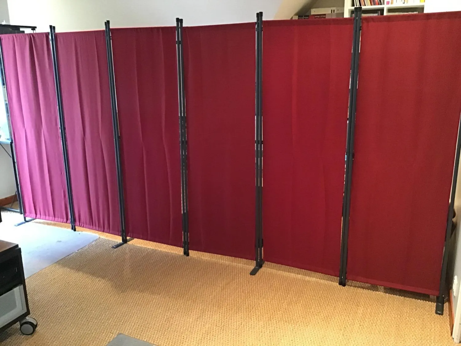 Quick Star Paravento pieghevole 6 pannelli 340x165 rosso rubino opaco